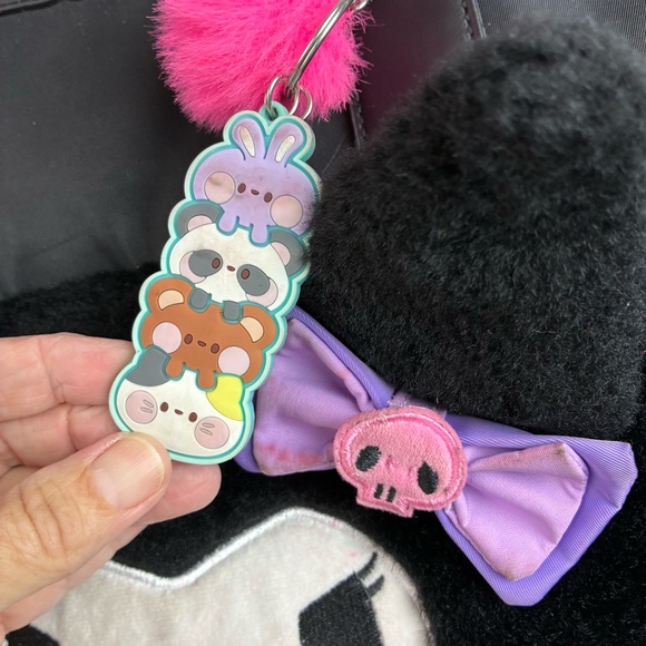 Kuromi Sanrio Fuzzy Face Pushkeen Backpack - Picture 14 of 15